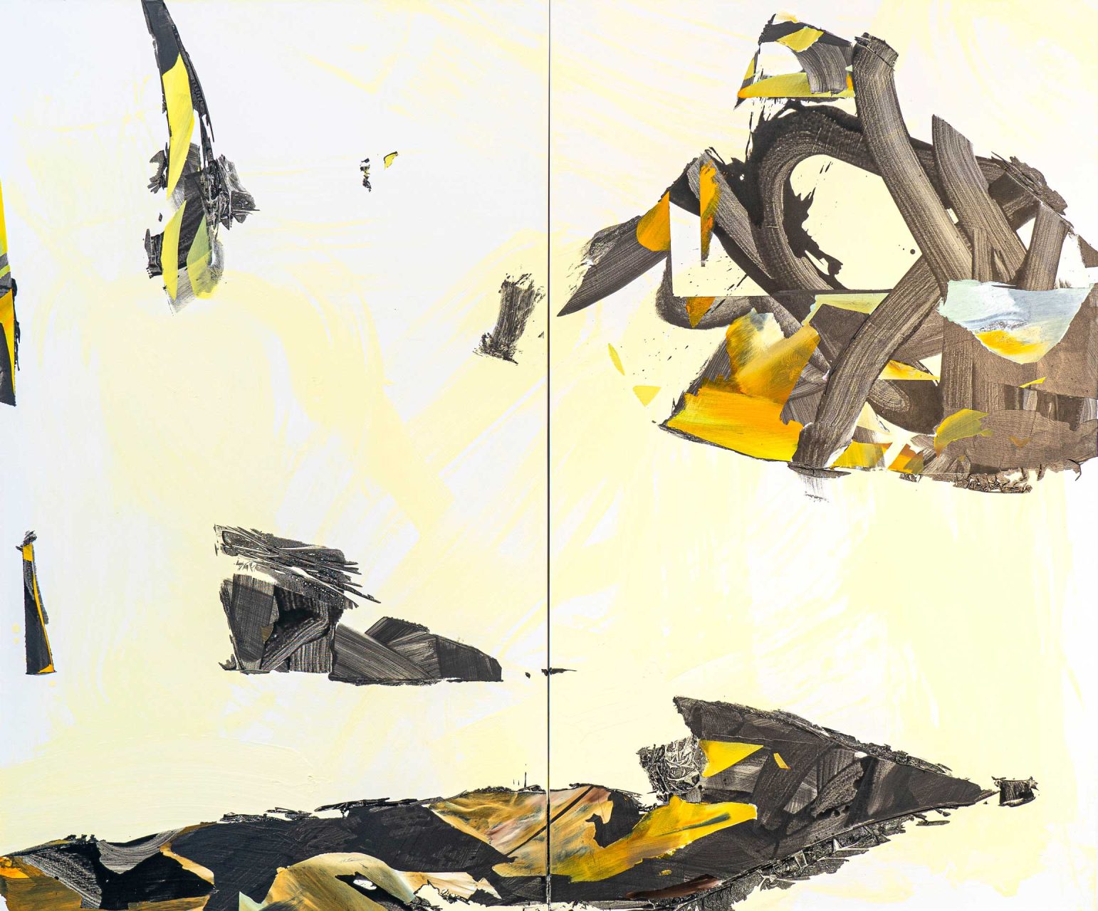 Im Raum, 200 x 240 cm, Acryl und Öl auf Leinwand, 2022