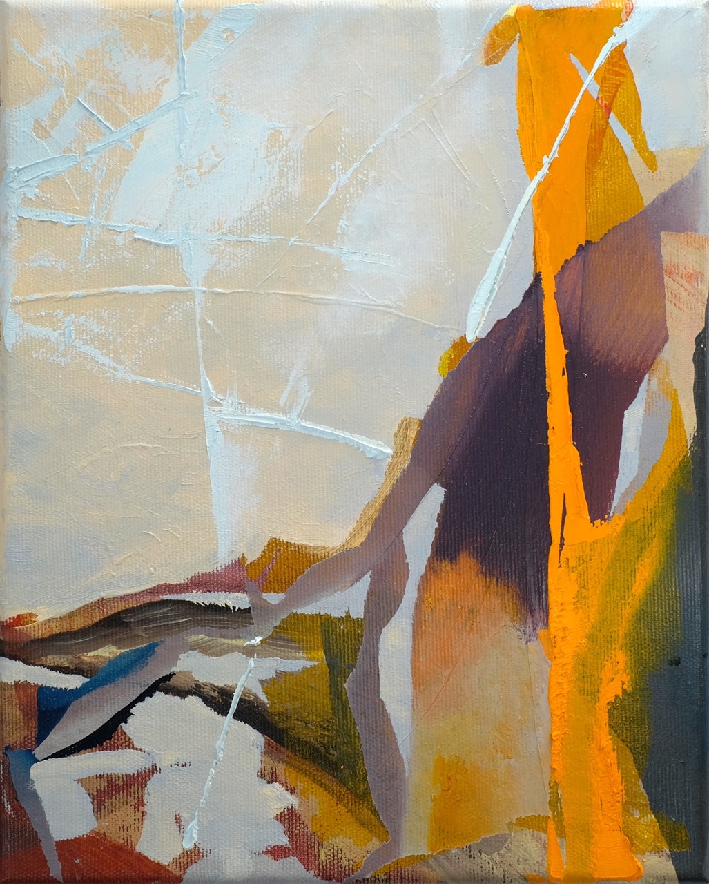 Land s., 30x24 cm, Acryl und Öl auf leinwand, 2024