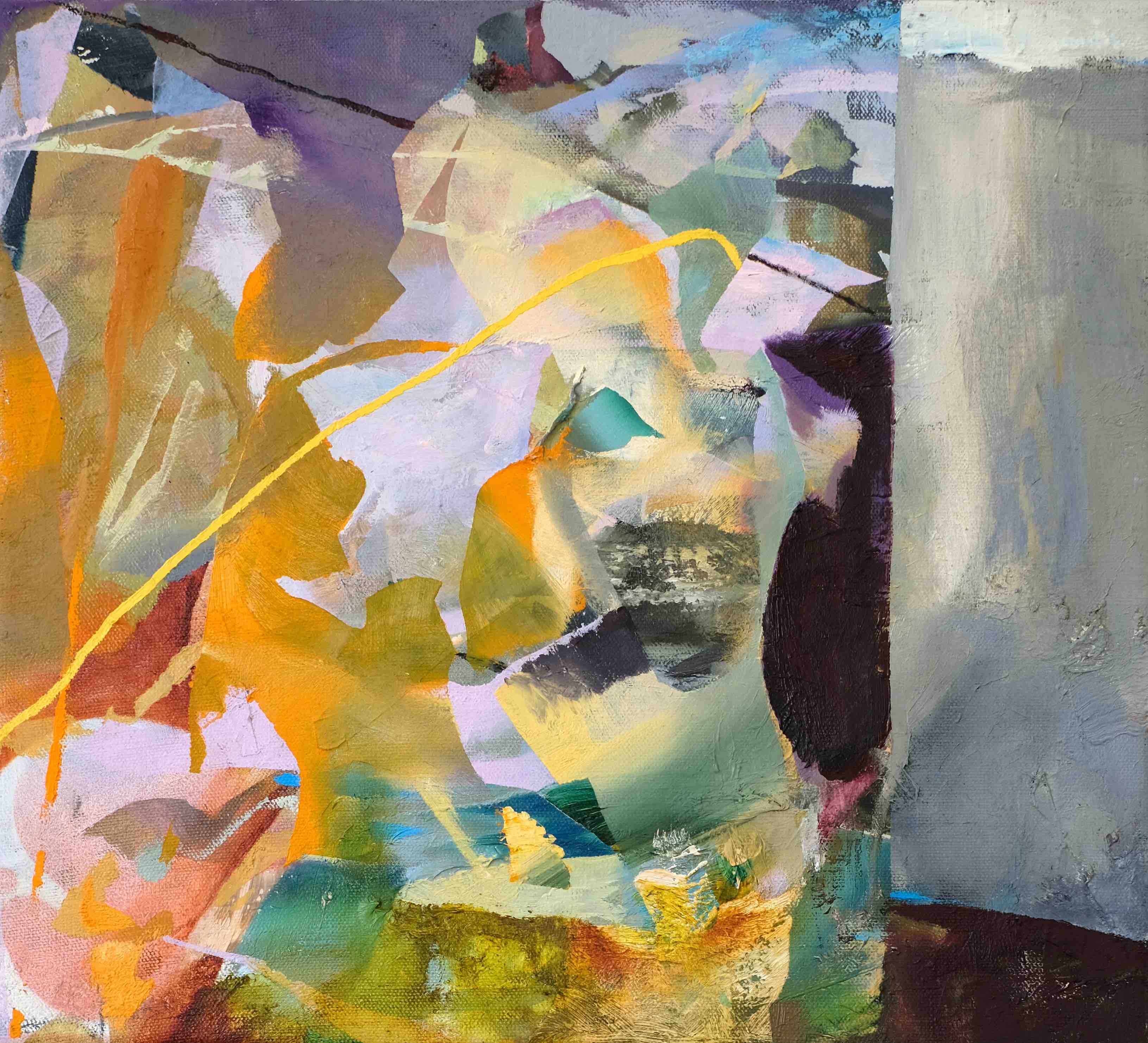 Komposit2, 50x50 cm, Öl auf Leinwand, 2025