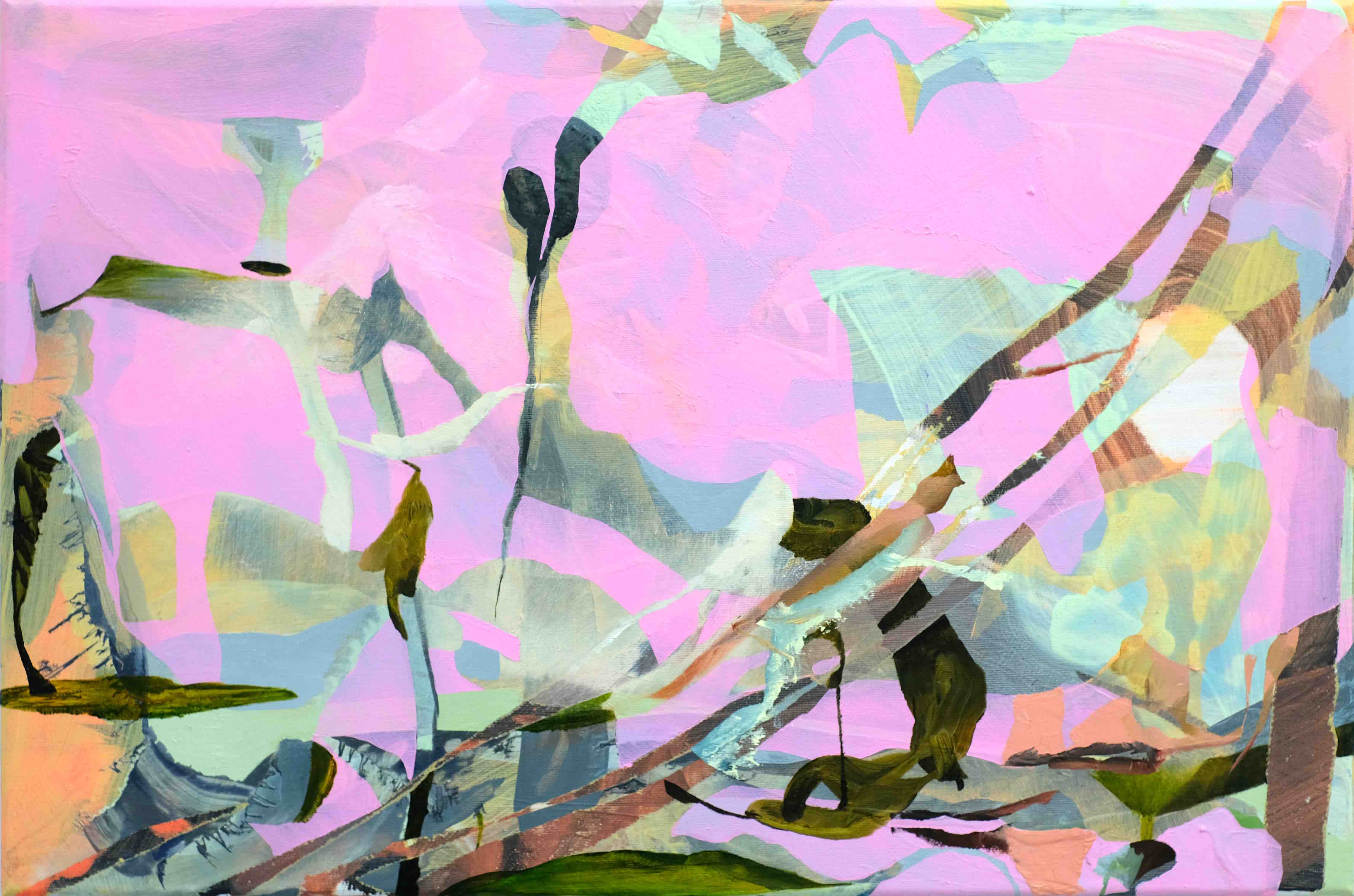 Pustekelch, 50x75 cm, Acryl und Öl auf Leinwand, 2024