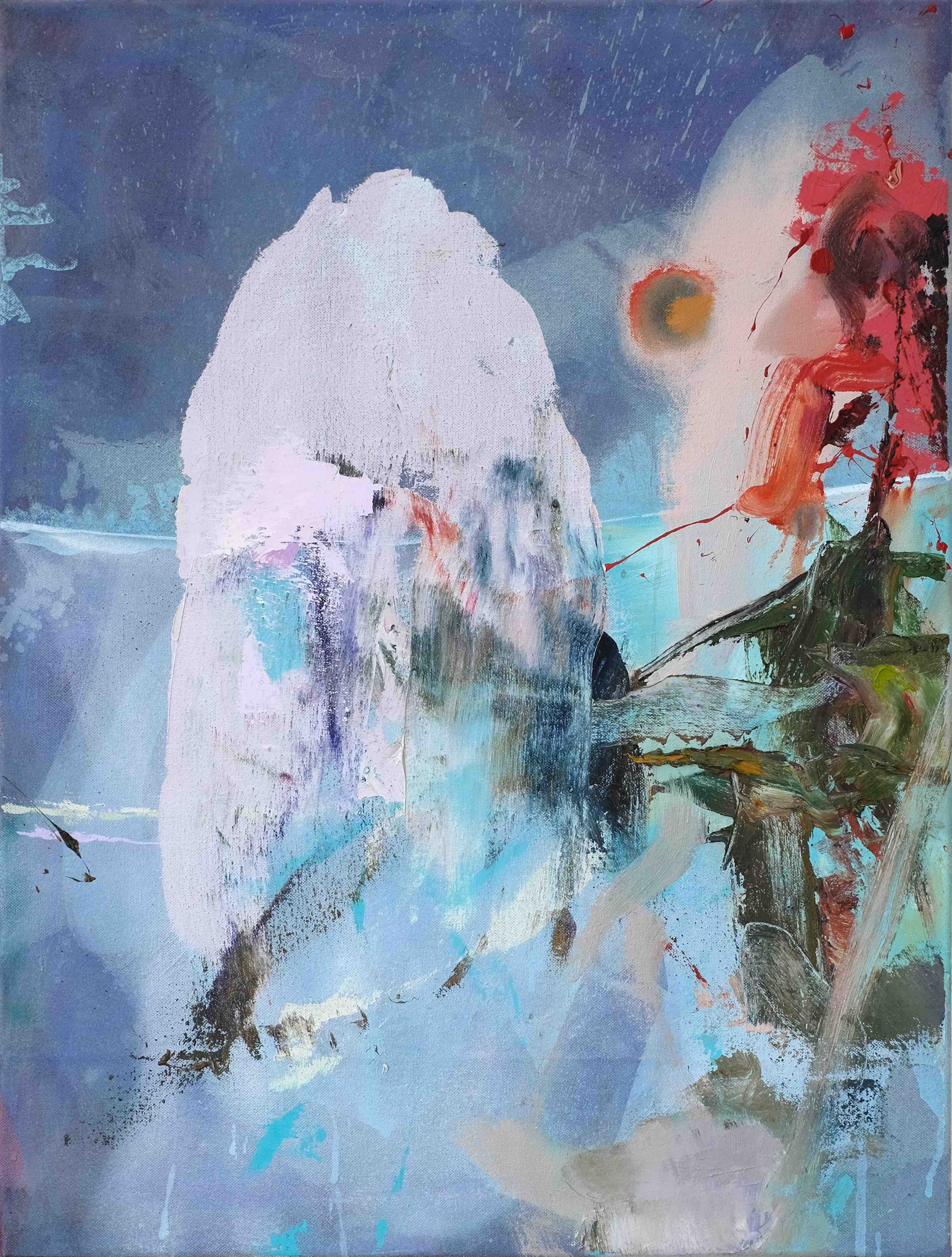 SplSku, 40x70 cm, Acryl und Öl auf Leinwand, 2026