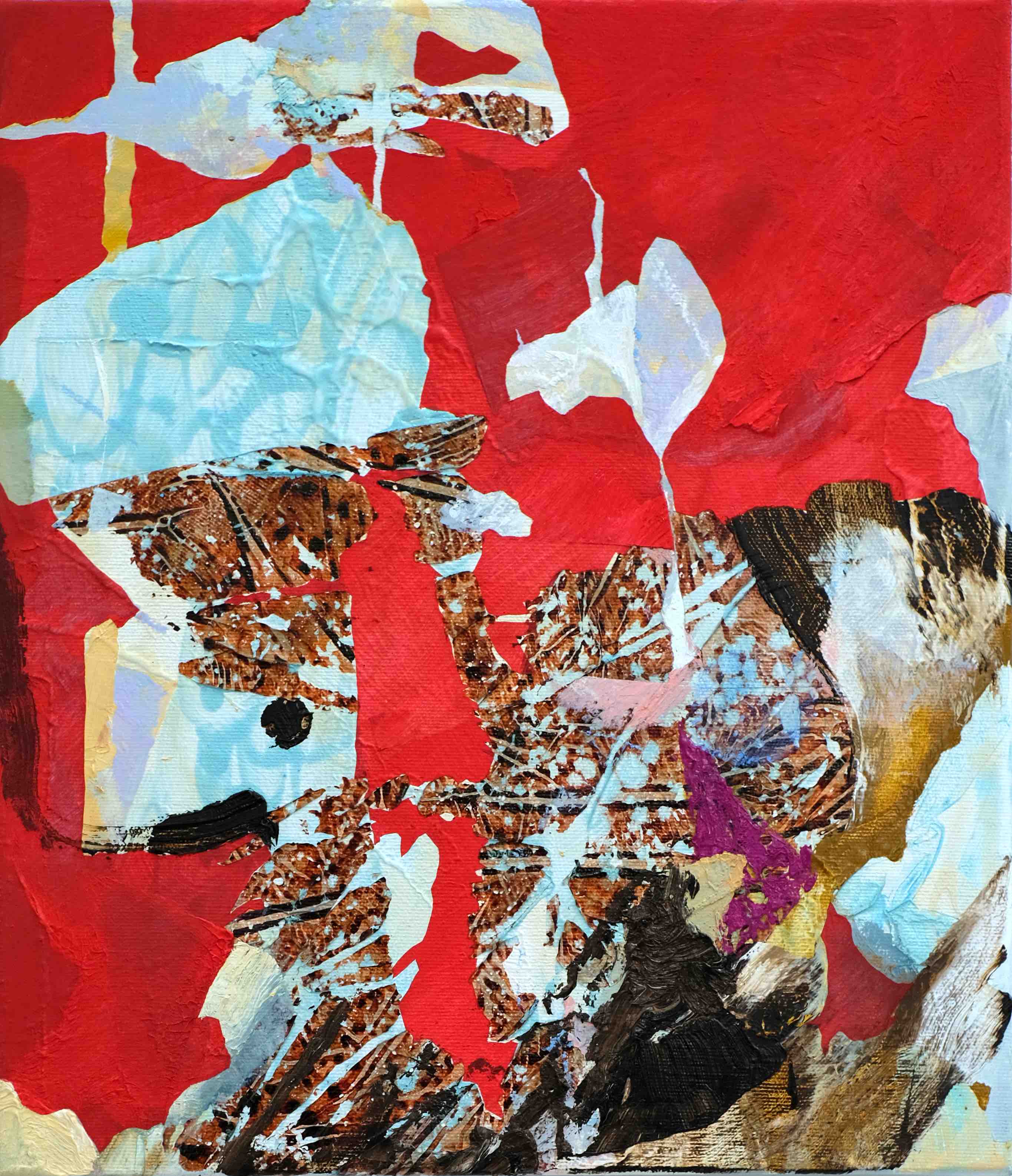 Sproe1, 44x38 cm, Acryl und Öl auf Leinwand, 2024