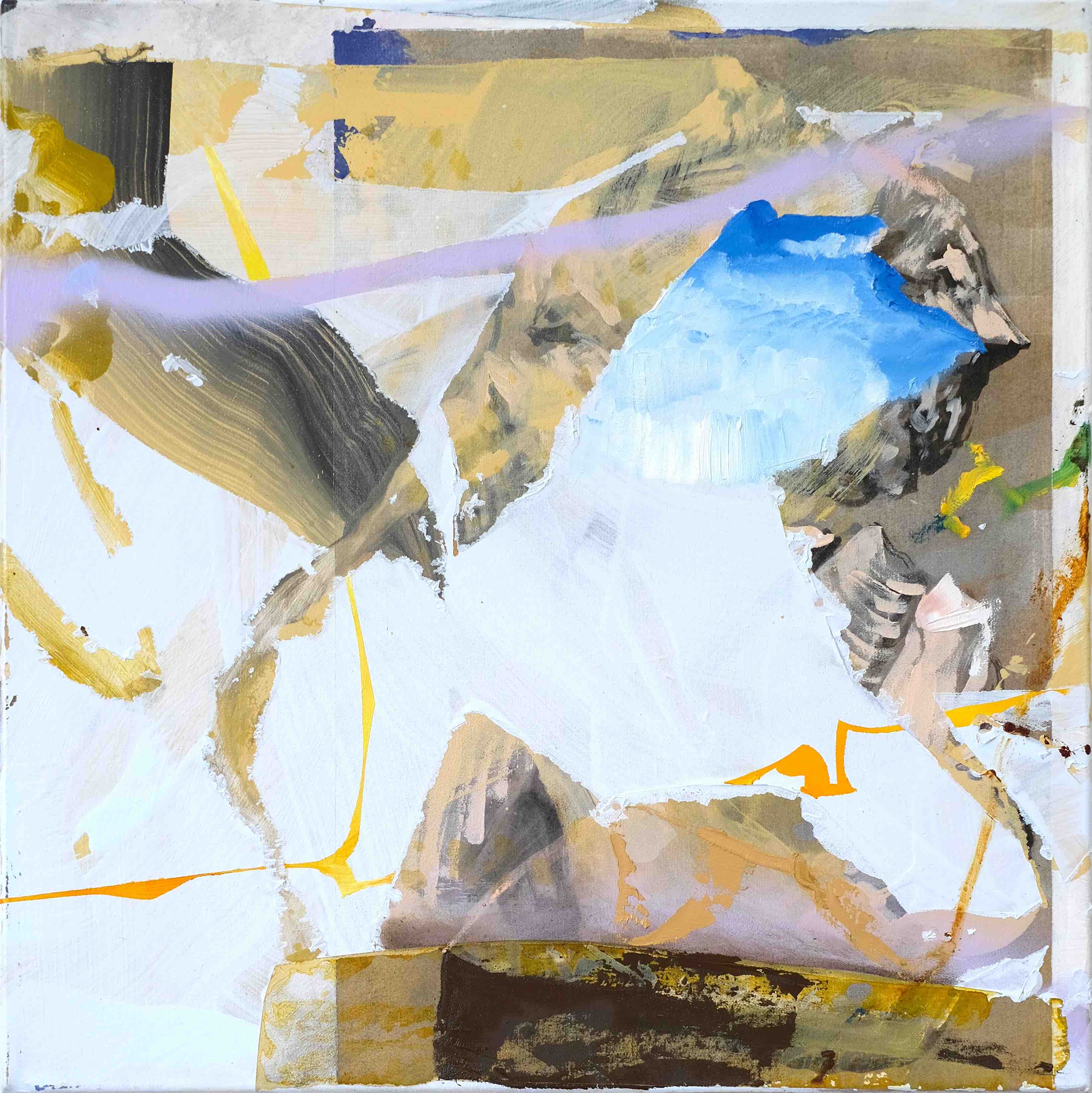 Zwei Seiten der Erdgeschichte1, 60x60 cm, Acryl und Öl auf Leinwand, 2025