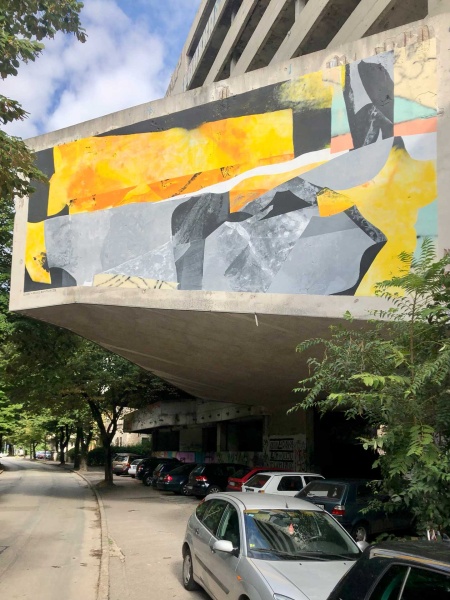 Old Bank Mural Mostar in Zusammenarbeit mit Mike Okay und Ingo Albrecht-Hauser, Streetart Festival Mostar 2023