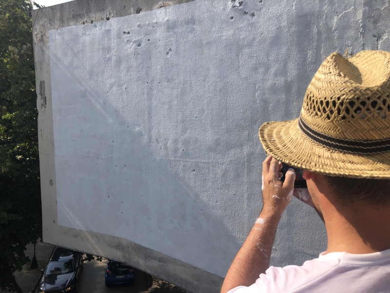Old Bank Mural Mostar in Zusammenarbeit mit Mike Okay und Ingo Albrecht-Hauser, Streetart Festival Mostar 2023