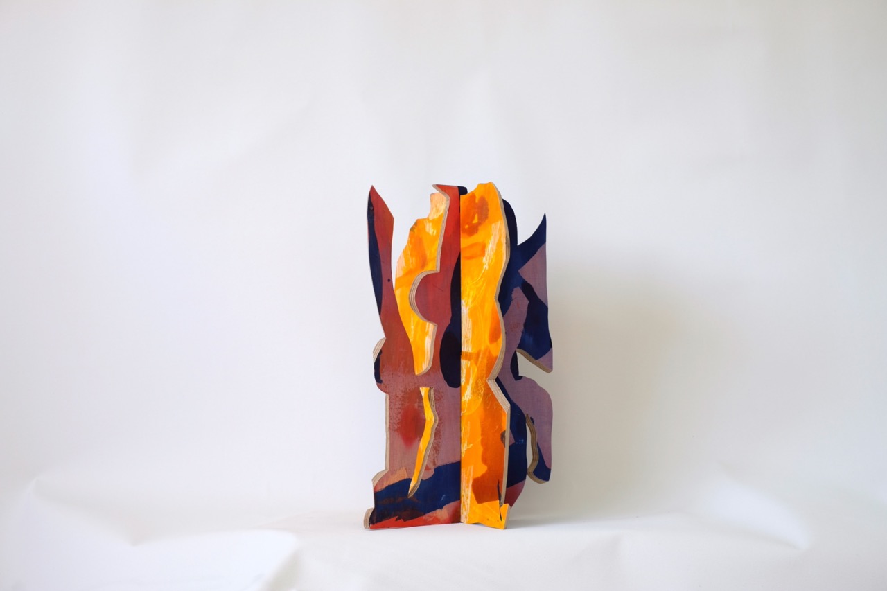 Rohling_s.2, 42x30x30 cm, Acryl auf Multiplex, 2026